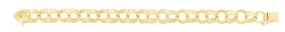 14K Gold 10mm Large Double Link Charm Bracelet