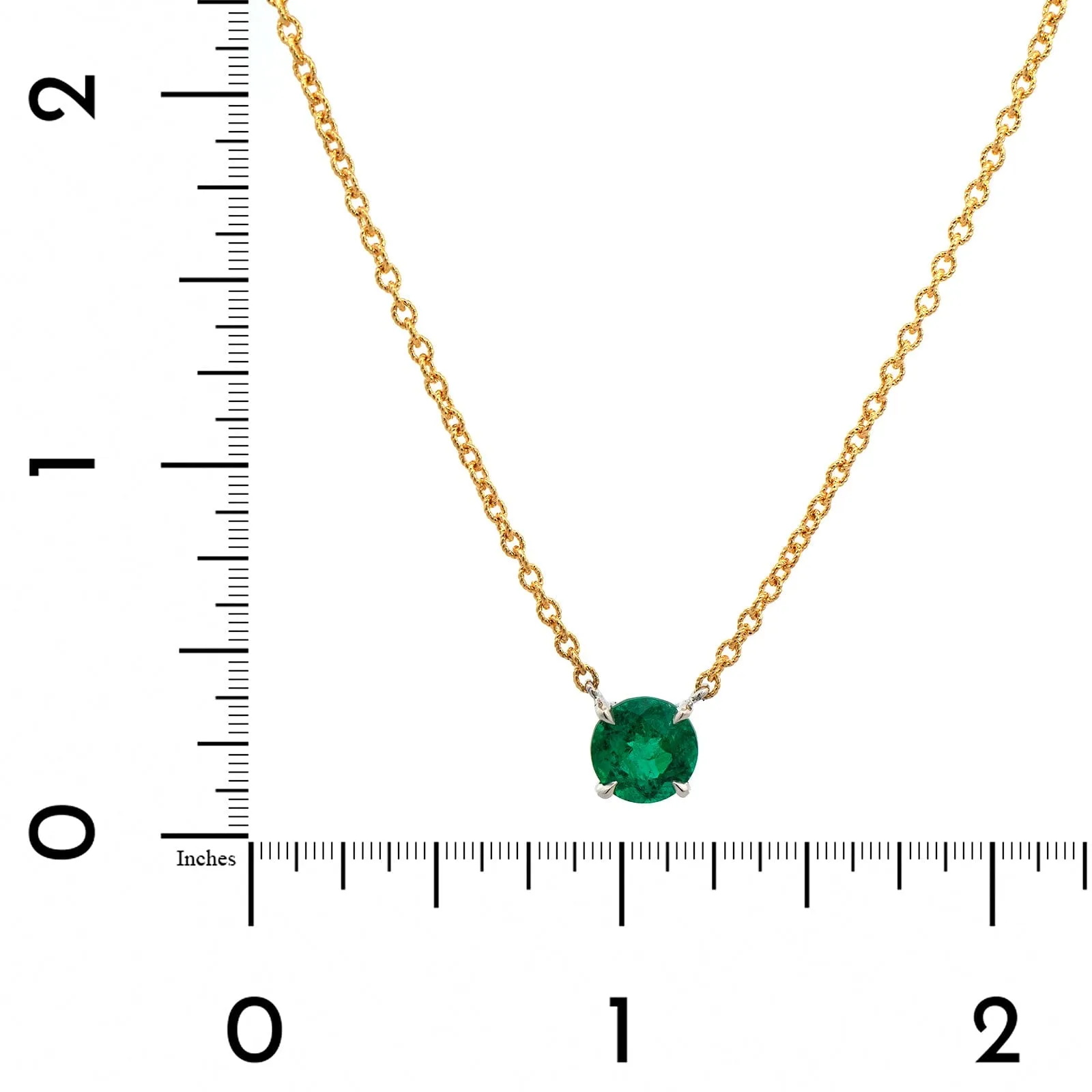 18K Yellow Gold & Platinum Emerald Necklace