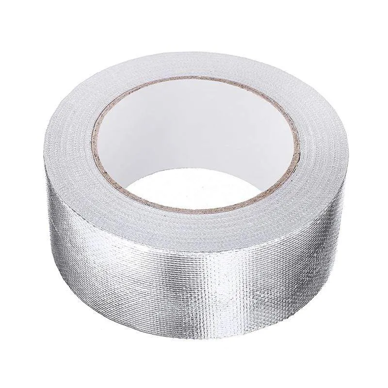 25Mx5cm Car Motorcycle Aluminum Foil Heat Shield Tape Adhesive Exhaust Wrap Pipe Ducts High Temp Resistant Repairs Tape