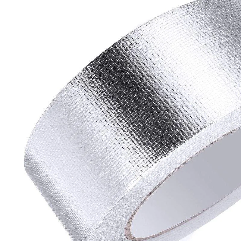 25Mx5cm Car Motorcycle Aluminum Foil Heat Shield Tape Adhesive Exhaust Wrap Pipe Ducts High Temp Resistant Repairs Tape