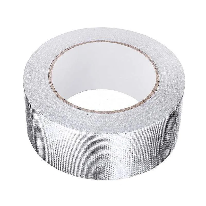 25Mx5cm Car Motorcycle Aluminum Foil Heat Shield Tape Adhesive Exhaust Wrap Pipe Ducts High Temp Resistant Repairs Tape