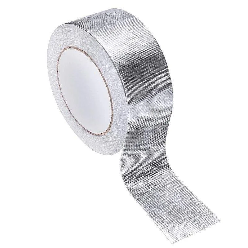 25Mx5cm Car Motorcycle Aluminum Foil Heat Shield Tape Adhesive Exhaust Wrap Pipe Ducts High Temp Resistant Repairs Tape