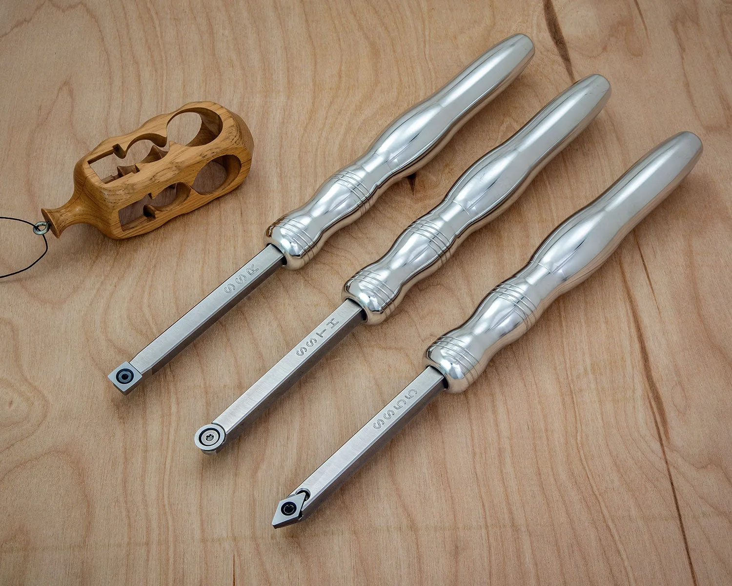 3 Mini Carbide Tools - Rougher, Hollower, Detailer with 3 Handles - 12 Overall