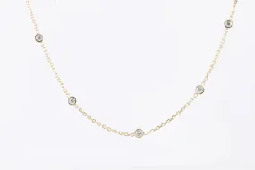 31" 14k Yellow Gold 1.65tcw Diamond Station Chain Necklace (7.98g.)