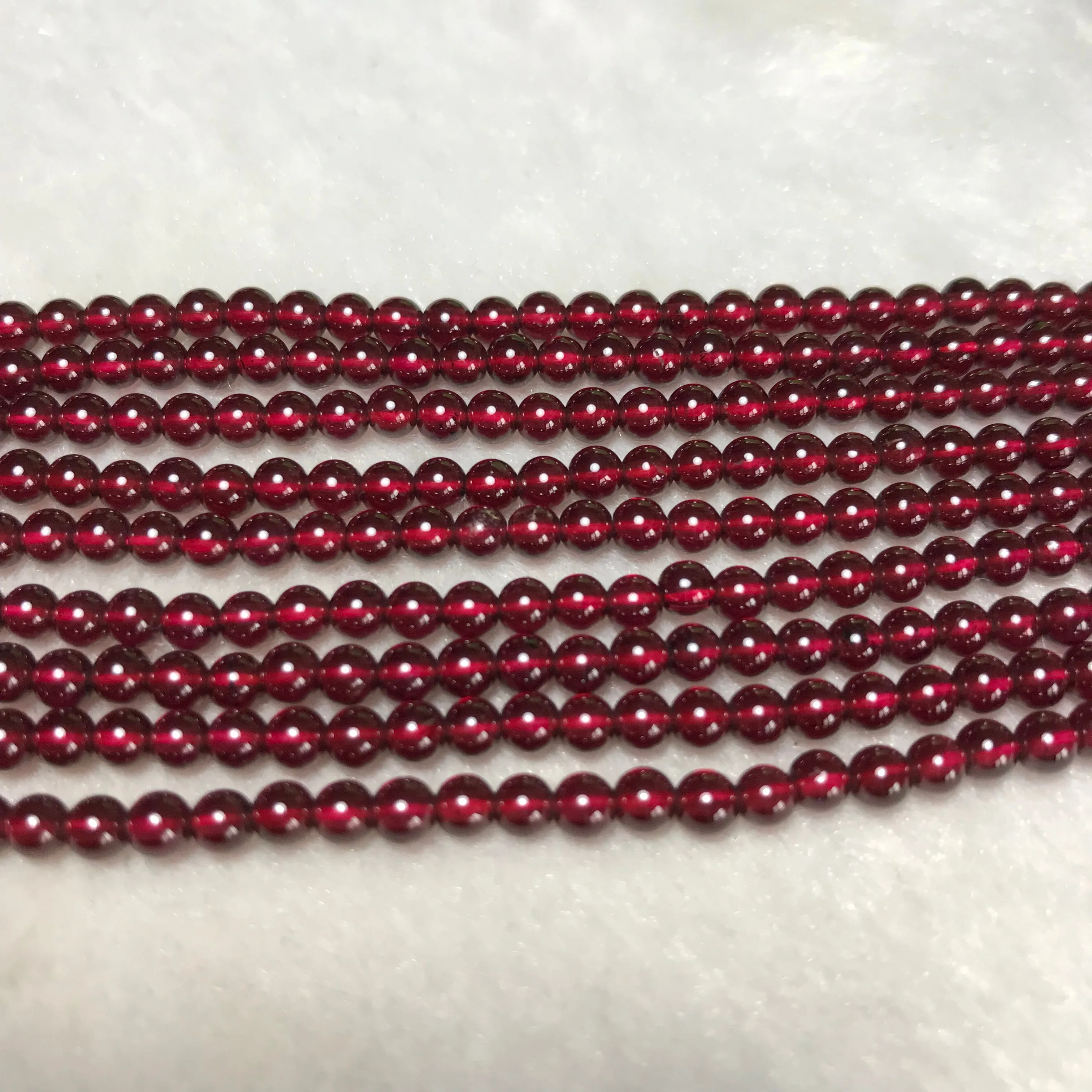 3.5mm Natural Almandine Red Garnet High-quality Small Bead Strands