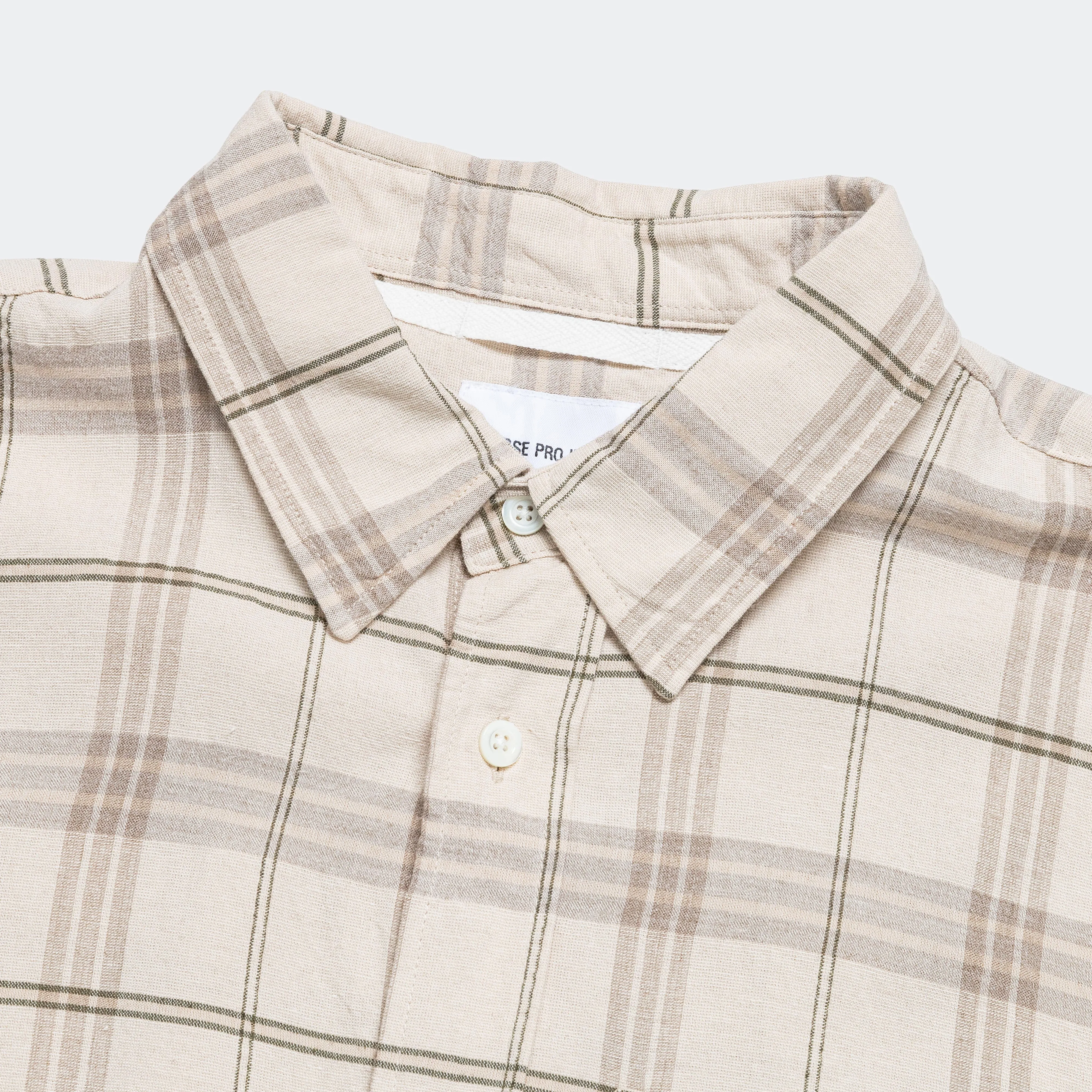 Algot Relaxed Textured Check Shirt - Oatmeal