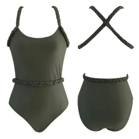 Aria Solid Monokini Sexy rückenfreier Badeanzug