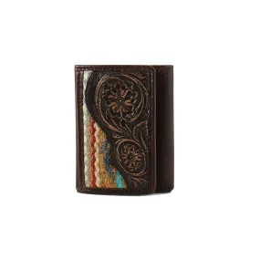 Ariat Men's Aztec Rug Trifold Wallet - Brown