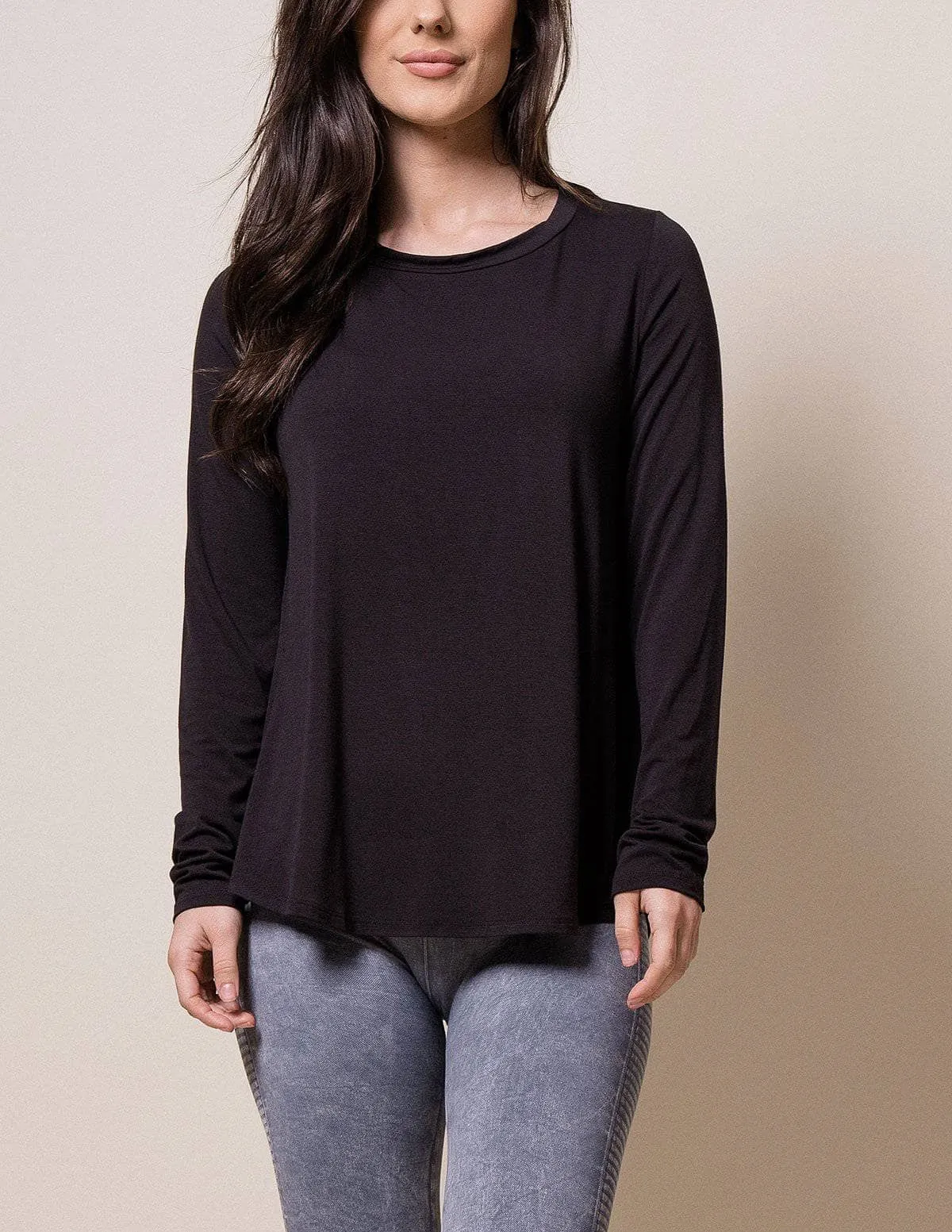 Bamboo Relaxed Long Sleeve Tee - As-Is-Clearance