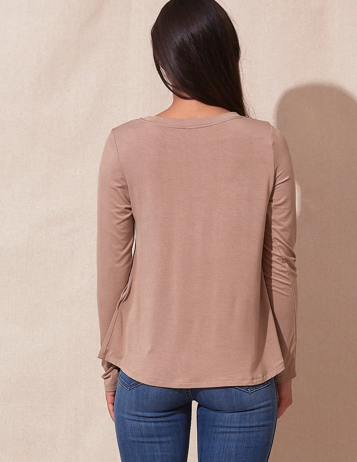 Bamboo Relaxed Long Sleeve Tee - As-Is-Clearance