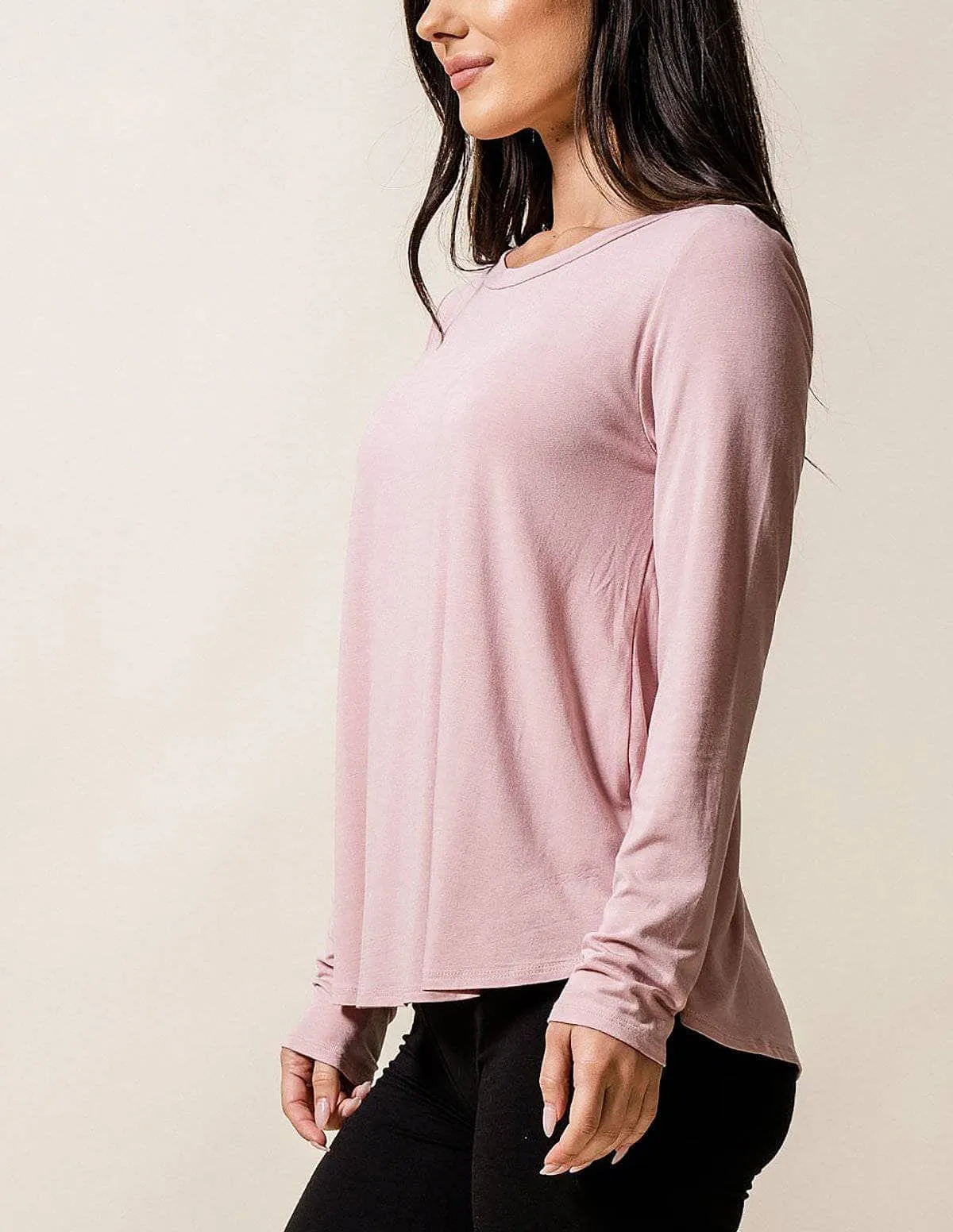 Bamboo Relaxed Long Sleeve Tee - As-Is-Clearance