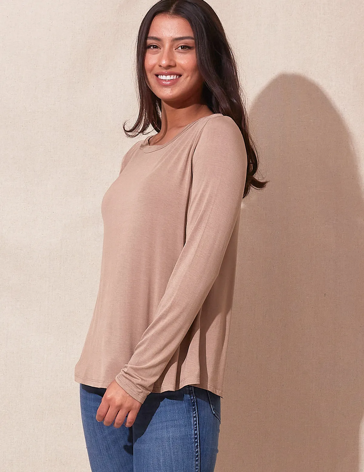 Bamboo Relaxed Long Sleeve Tee - As-Is-Clearance