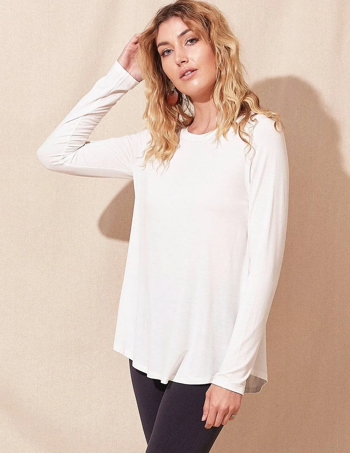 Bamboo Relaxed Long Sleeve Tee - As-Is-Clearance