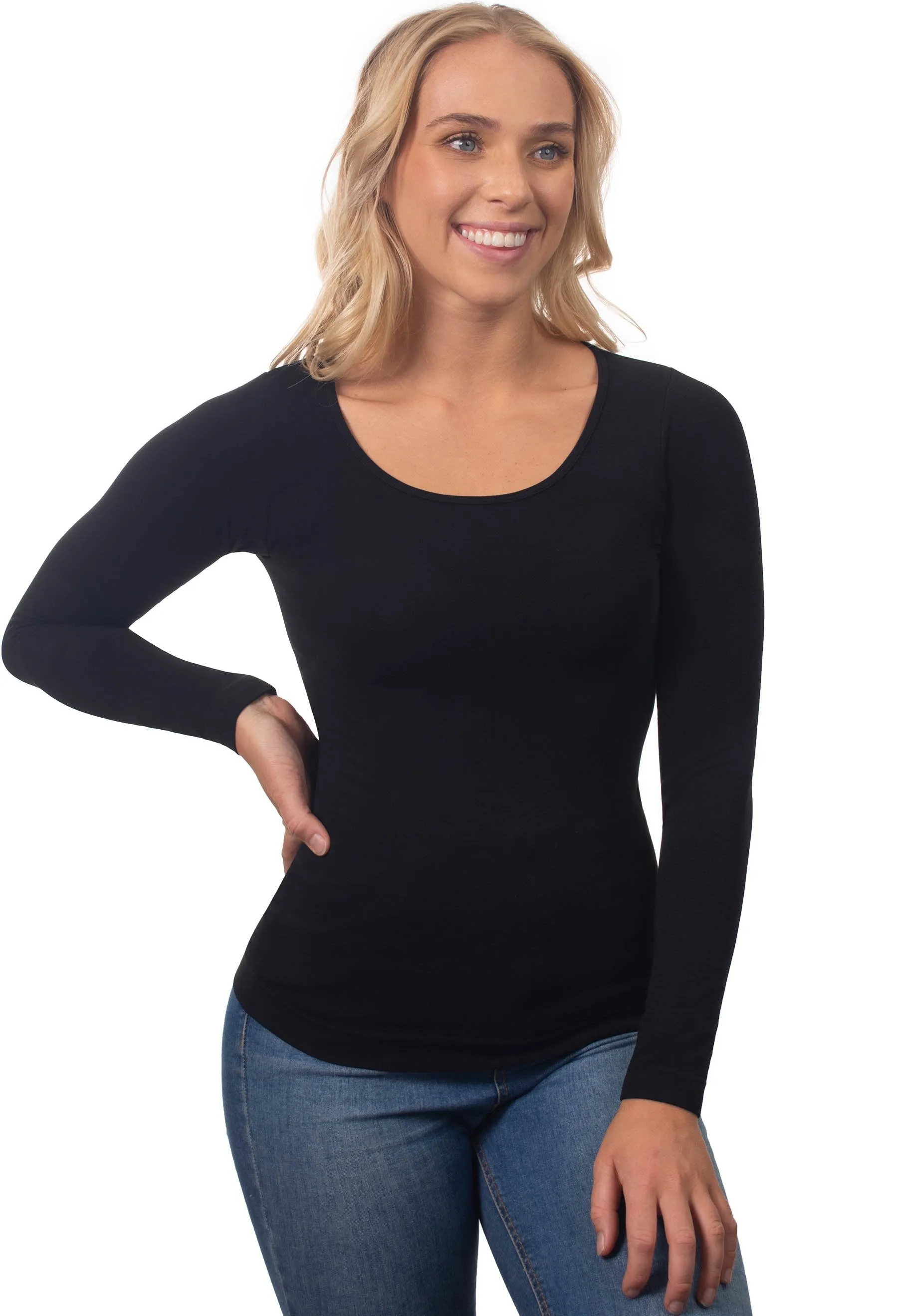 Black Bamboo Long Sleeve Top