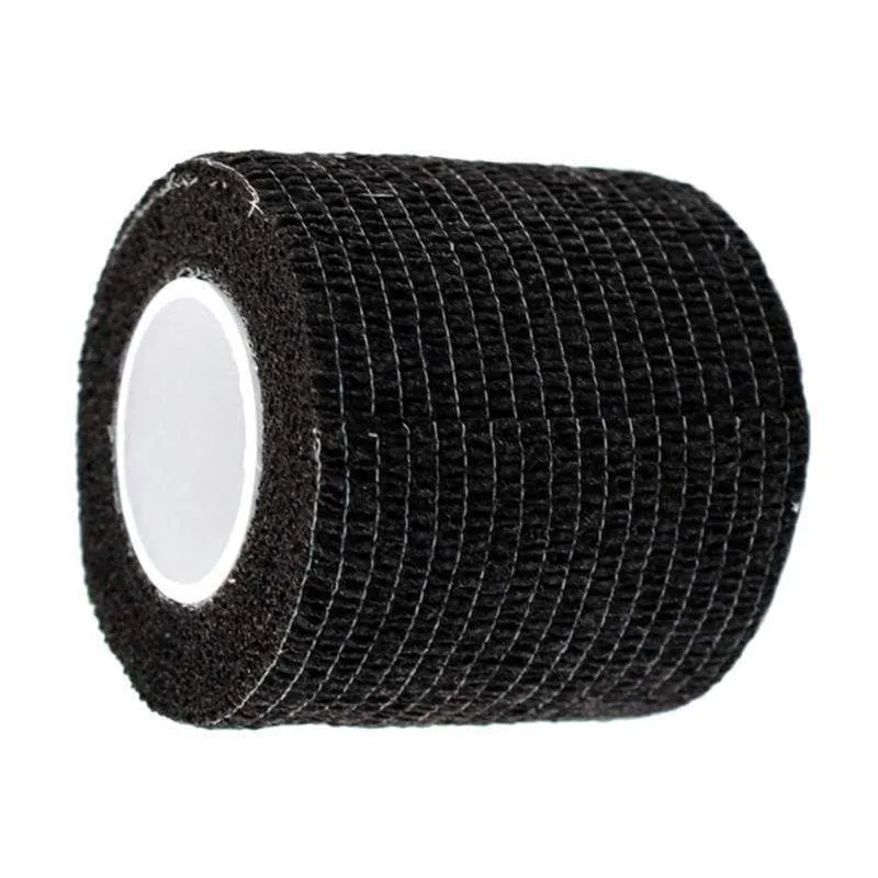 Black Disposable Cohesive Tattoo Grip Tape Wrap Elastic Bandage Rolls for Tattoo Machine Grip Tube Accessories