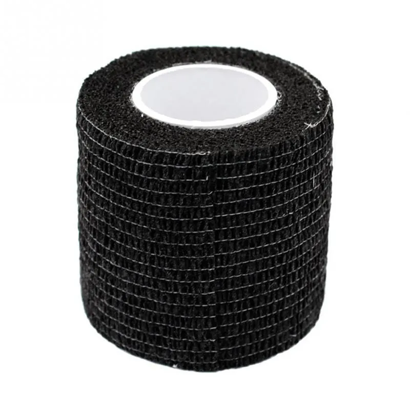 Black Disposable Cohesive Tattoo Grip Tape Wrap Elastic Bandage Rolls for Tattoo Machine Grip Tube Accessories