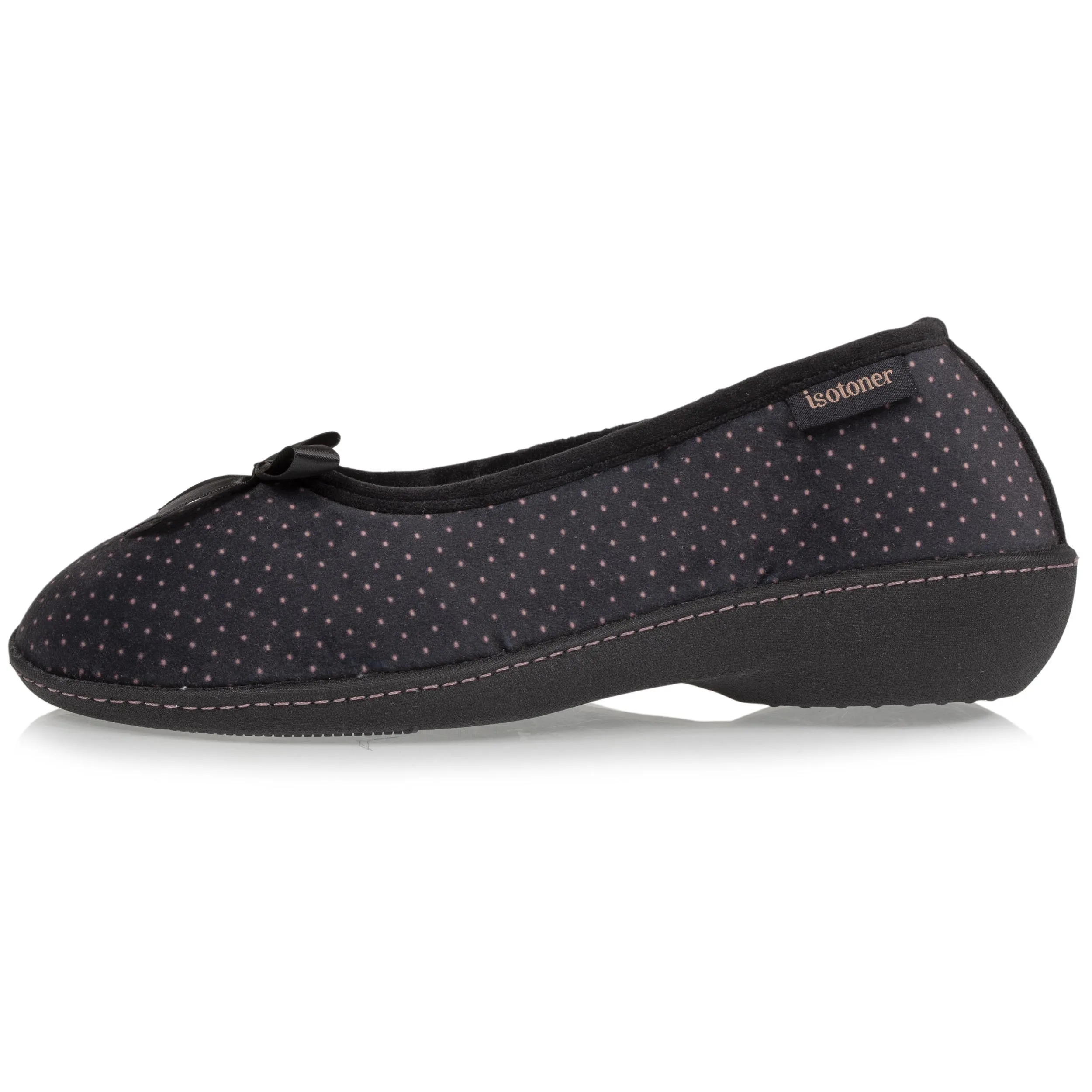 Chaussons ballerines talon Femme  Noir Pois