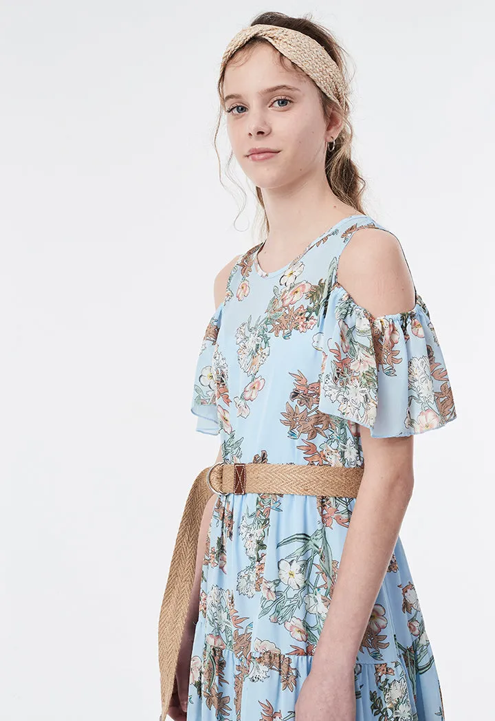 Cold Shoulder Floral Dress