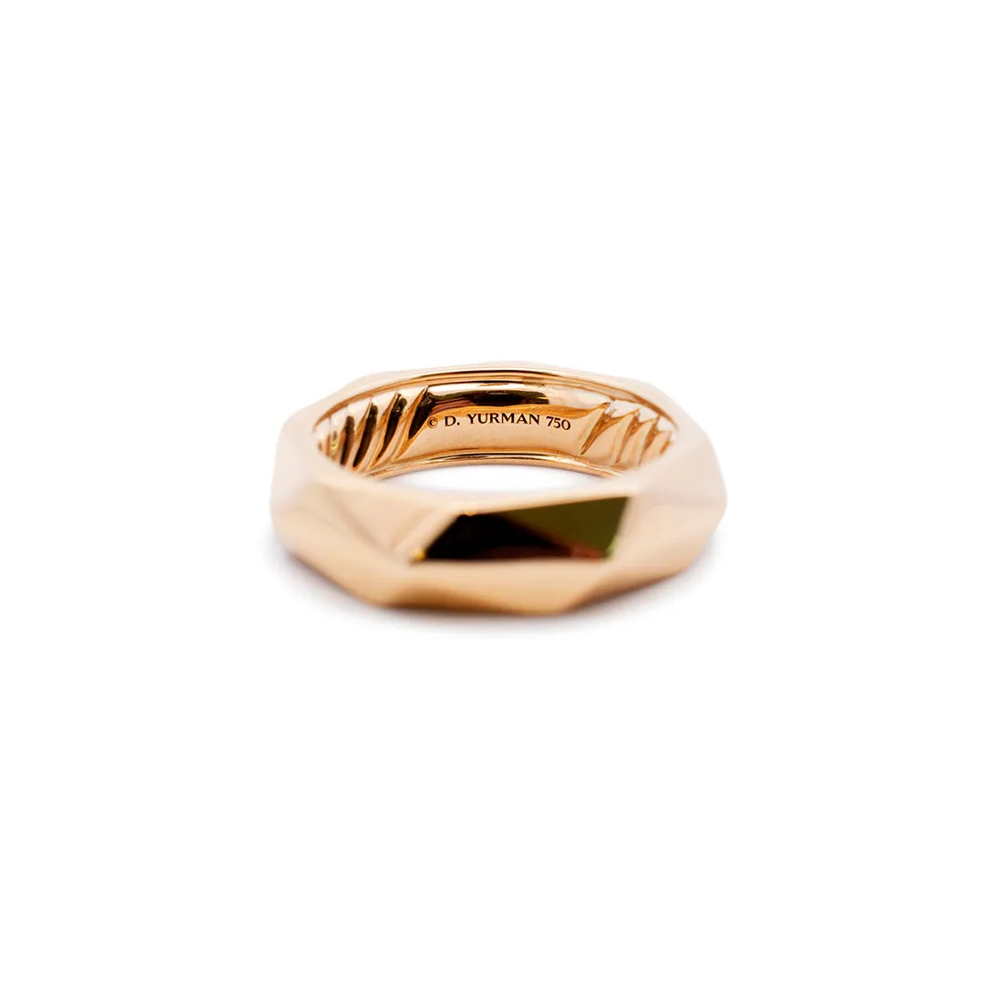 David Yurman 18K Yellow Gold Torqued Faceted Ring