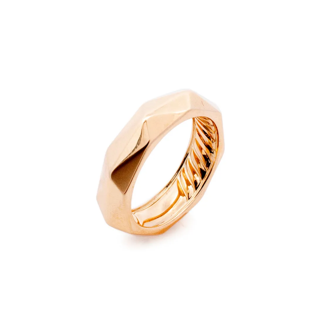 David Yurman 18K Yellow Gold Torqued Faceted Ring