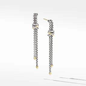 David Yurman Helena Chain Drop Earrings with 18K Yellow Gold and Diamonds