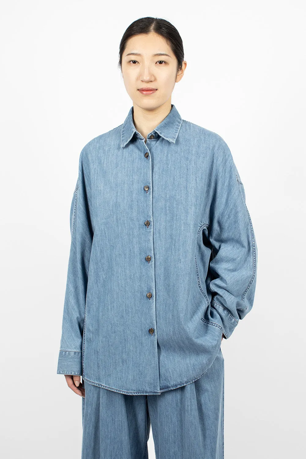 Denim Cocoon Shirt Light Blue