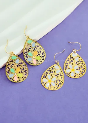 Eden Floral Teardrop Earrings - 2 Colors