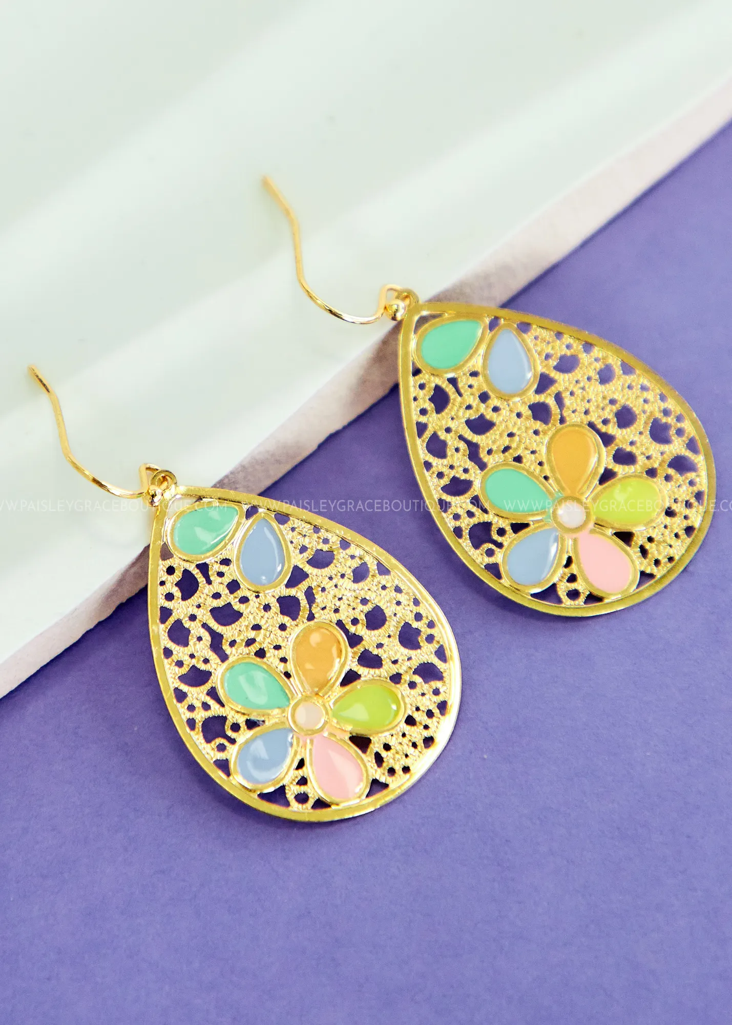 Eden Floral Teardrop Earrings - 2 Colors