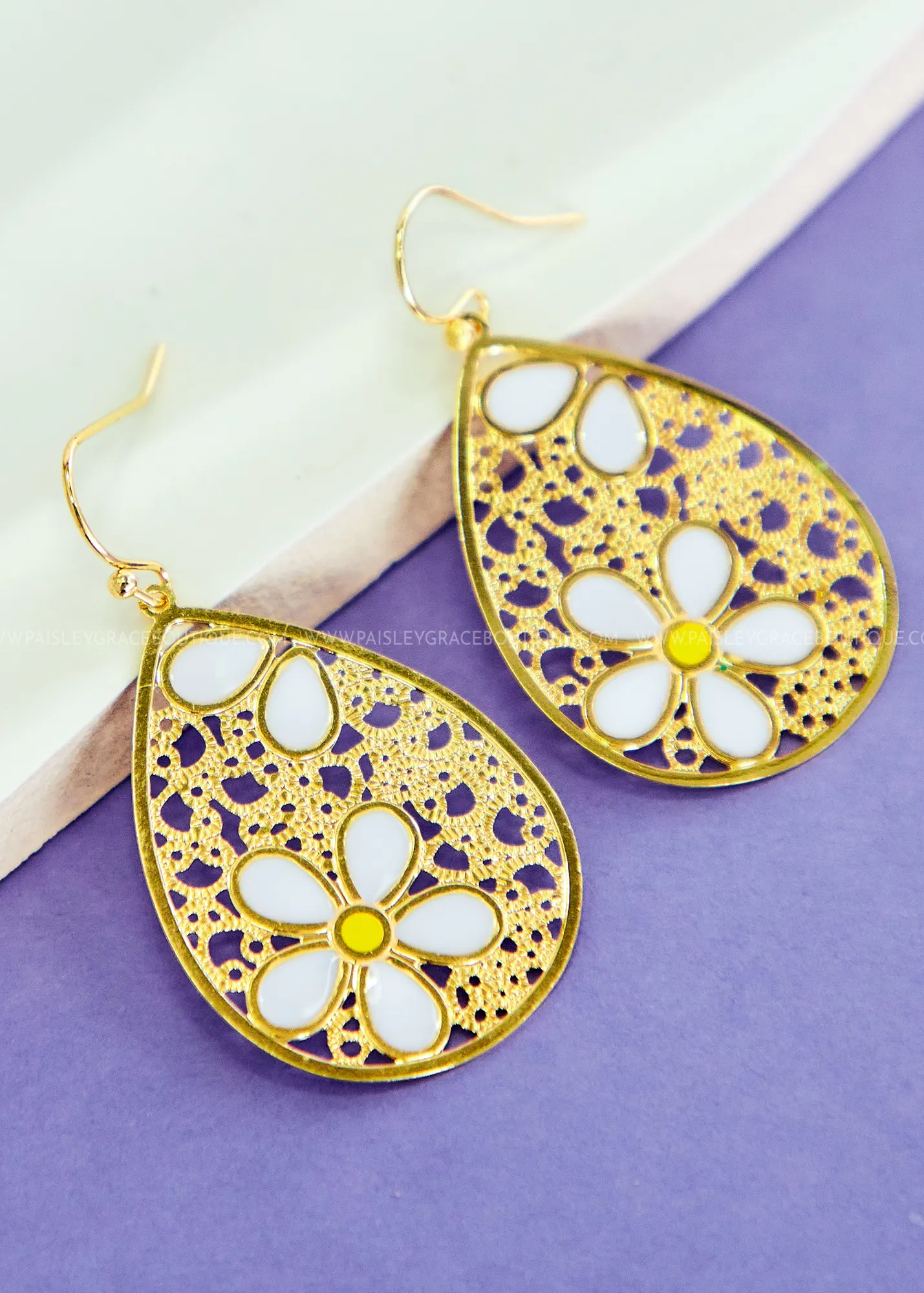 Eden Floral Teardrop Earrings - 2 Colors