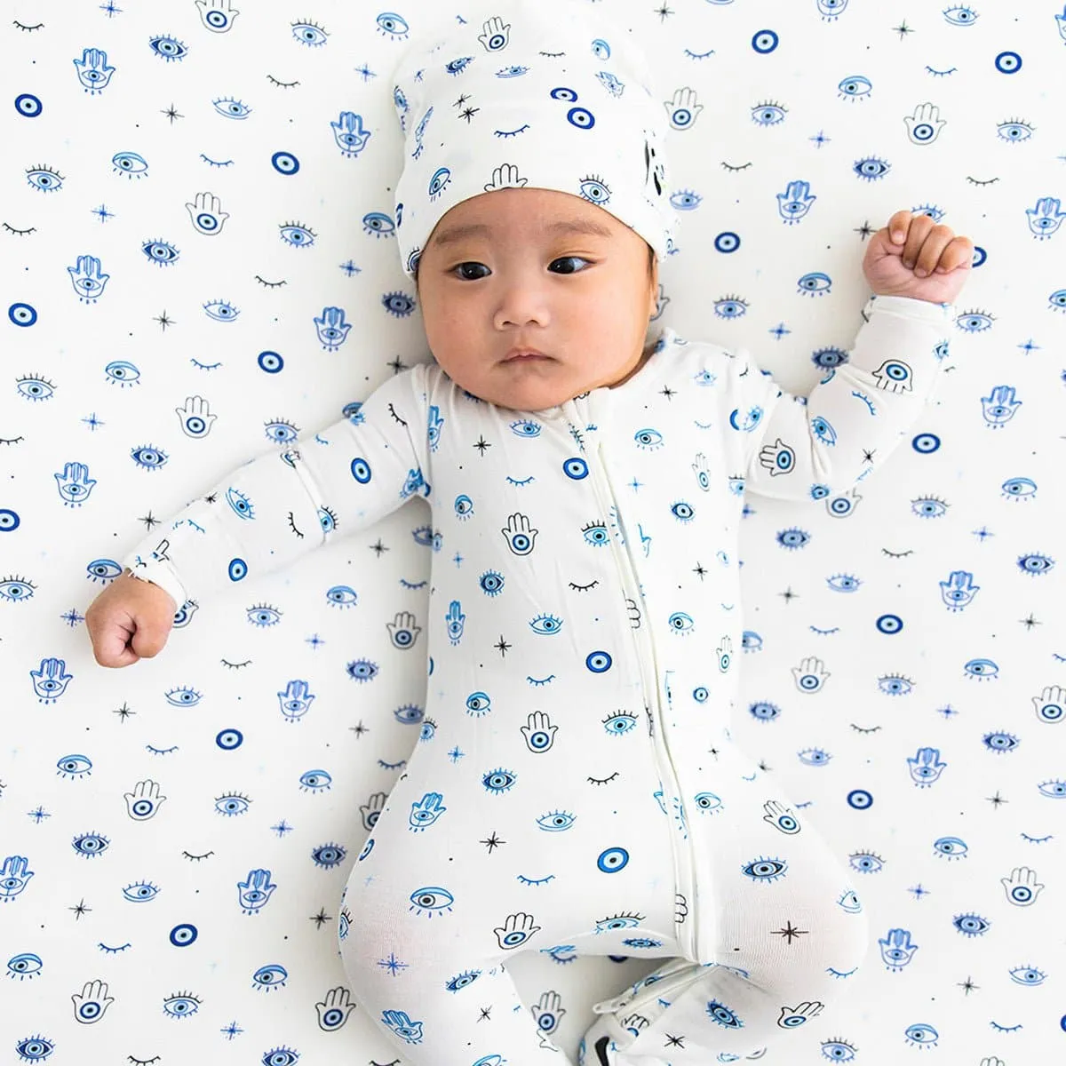 Eye Bamboo Swaddle & Beanie Set