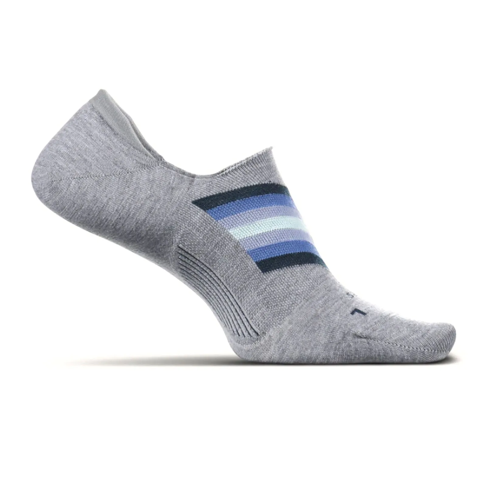 Feetures Everyday Ultra Light No Show Compression Sock (Women) - Chevron Light Gray