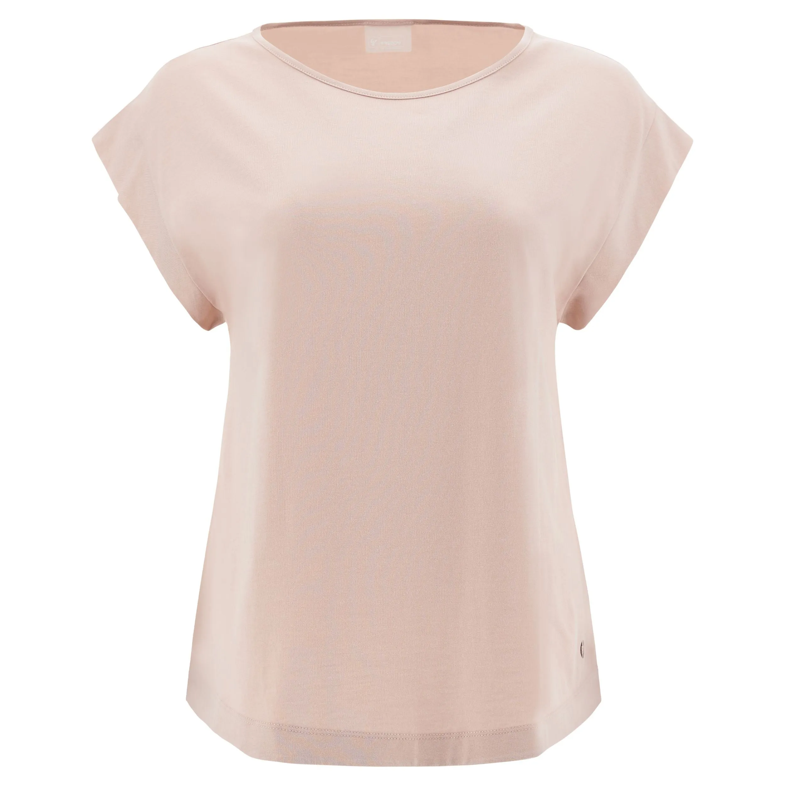 Freddy Women's T-shirt in modal and satin S3WSDT6 P62 smoke rose