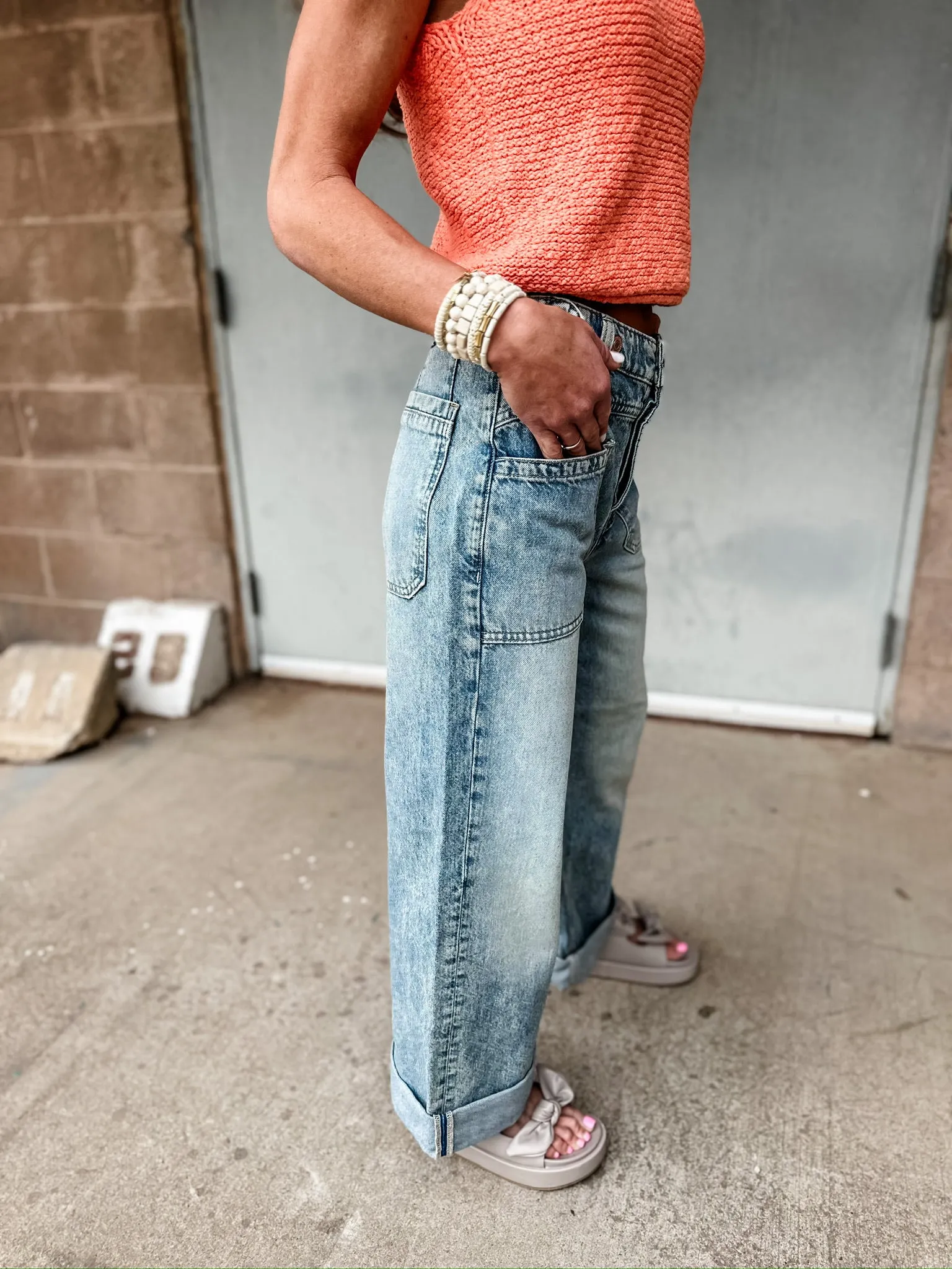 Free People Palmer Cuffed Jean | La La Land