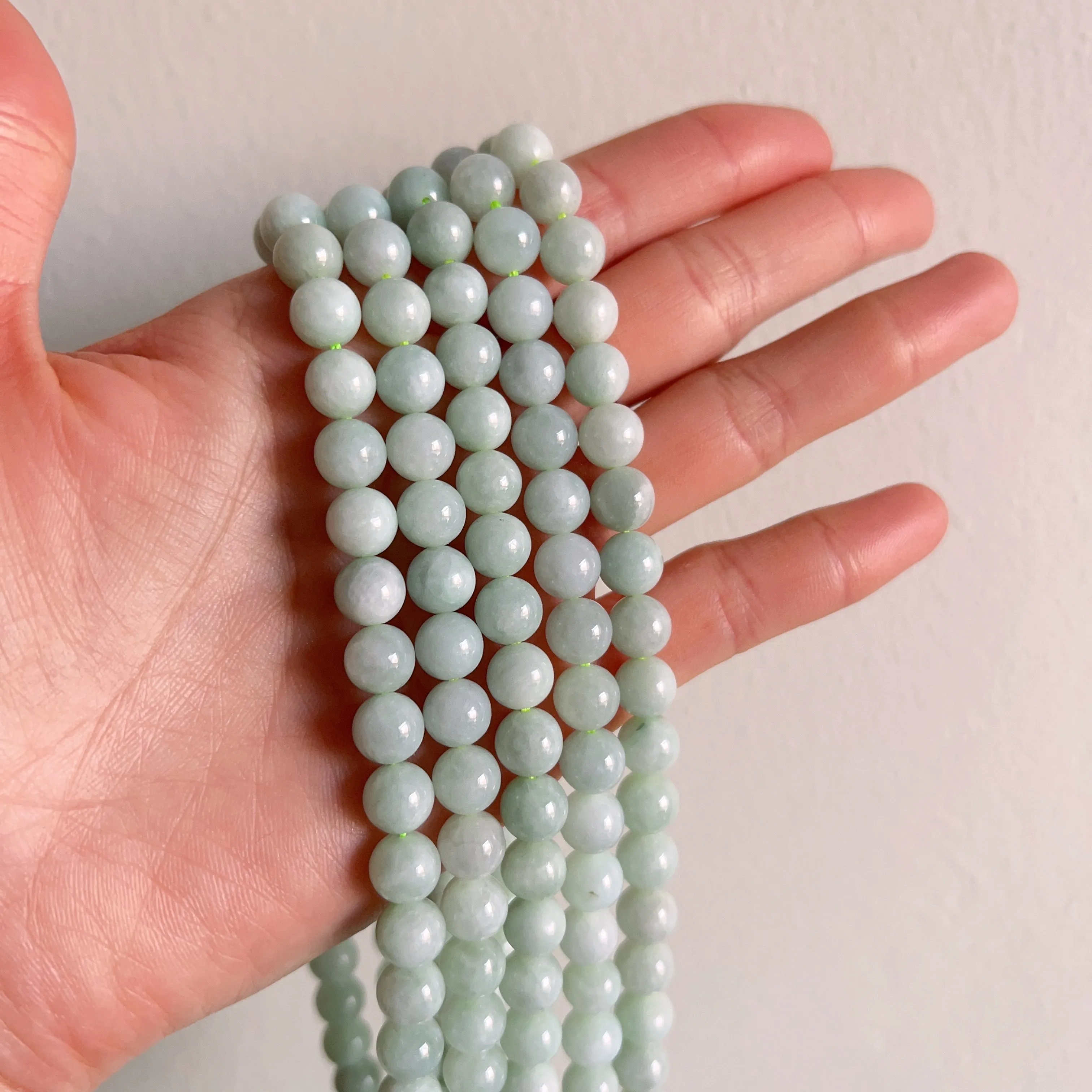 Genuine Jade 8mm Jadeite Round Bead Strands for DIY Jewelry Project