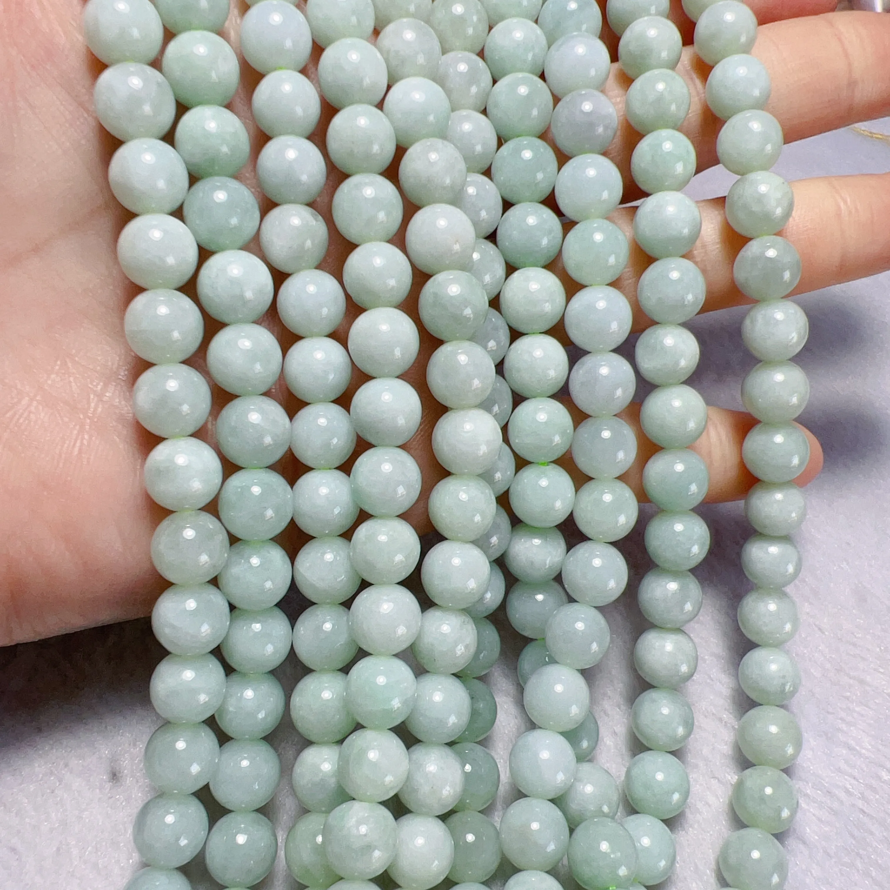 Genuine Jade 8mm Jadeite Round Bead Strands for DIY Jewelry Project