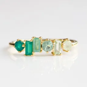 Green Gemstone Ombre Ring