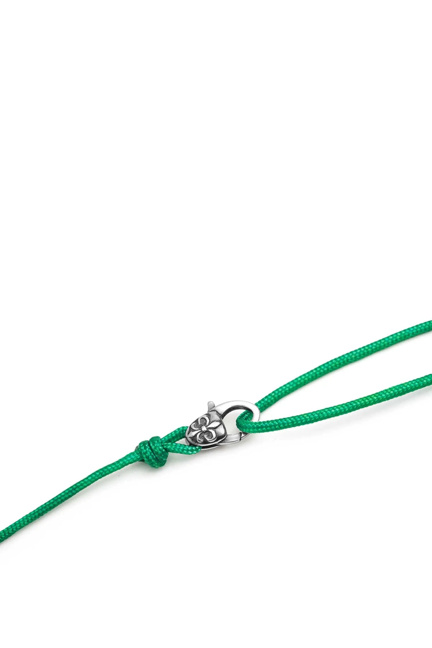 Green Wrap-Around String Bracelet with Sterling Silver Lock