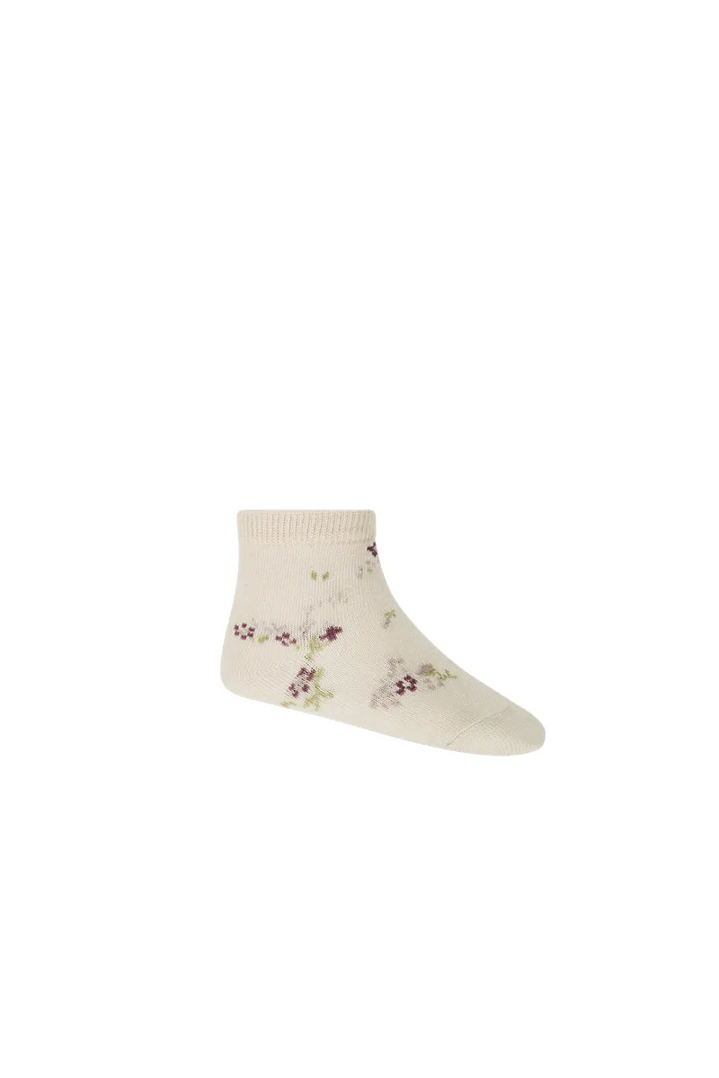 JAMIE KAY Jacquard Floral Ankle Sock - Lauren Floral