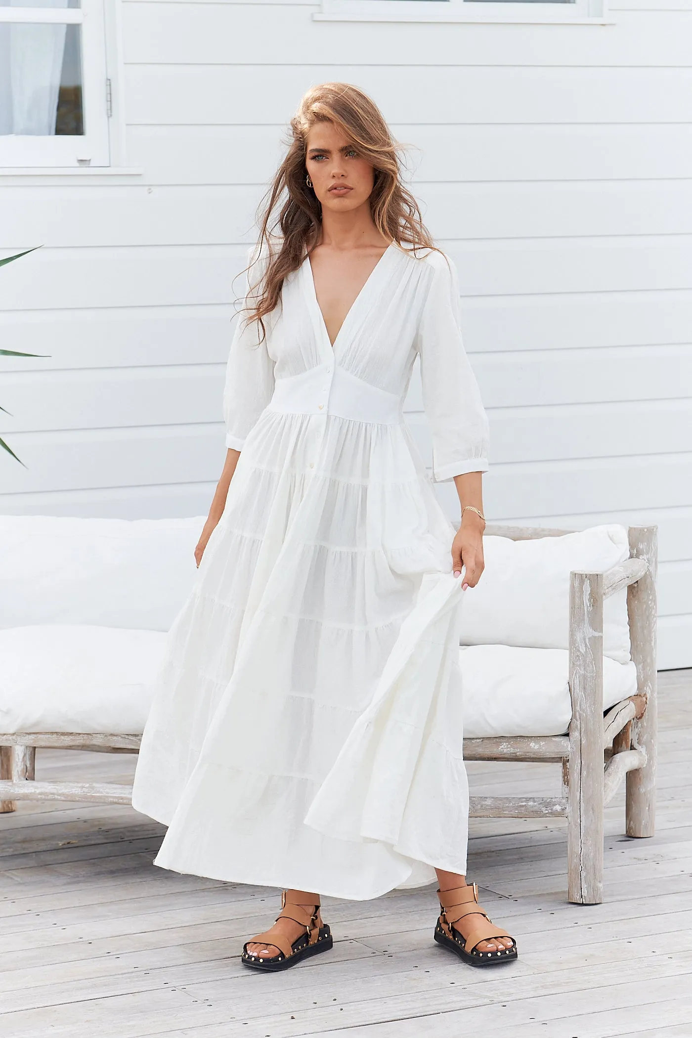 Karlie Maxi Dress  - White