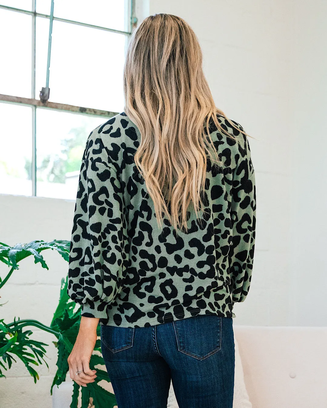 Katherine Olive Leopard and Stripe Top