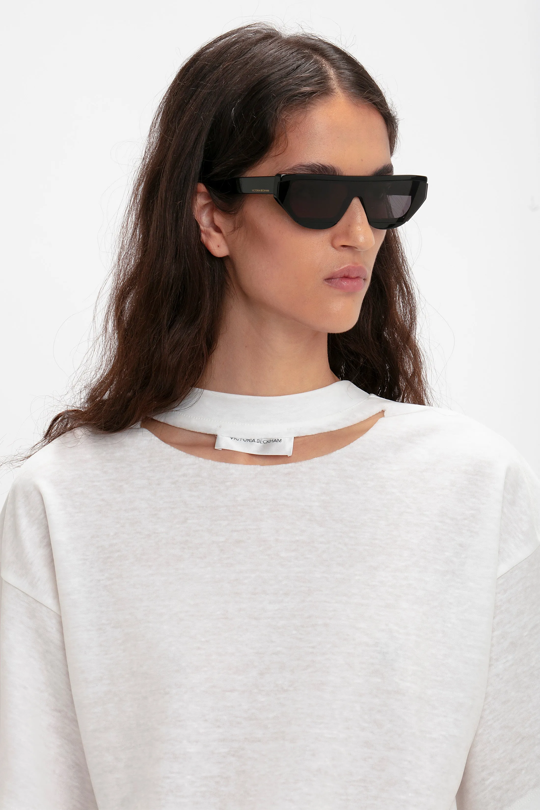 Layered Lens Visor Sunglasses In Black