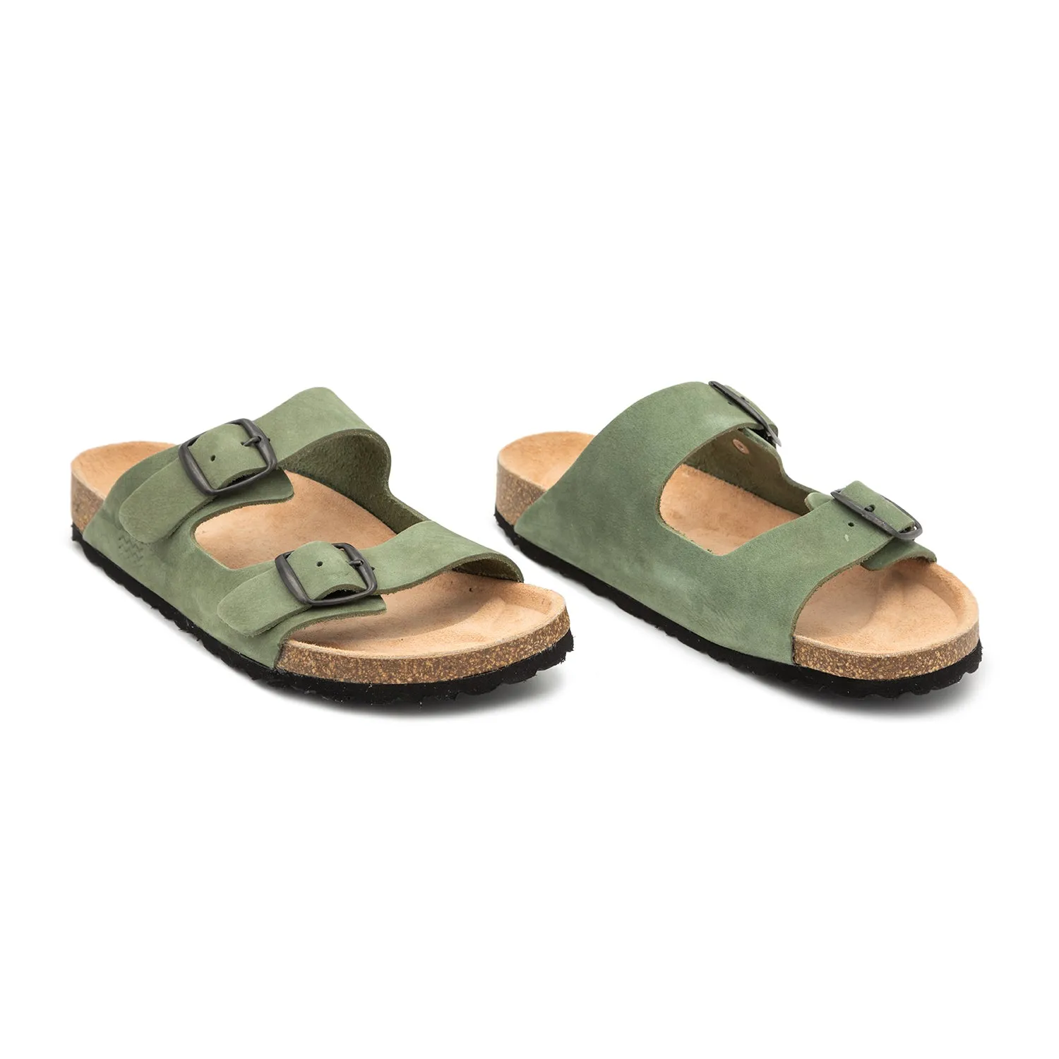 Leather Sandal With Open Toe for Men - 1727 Greco Nobuck