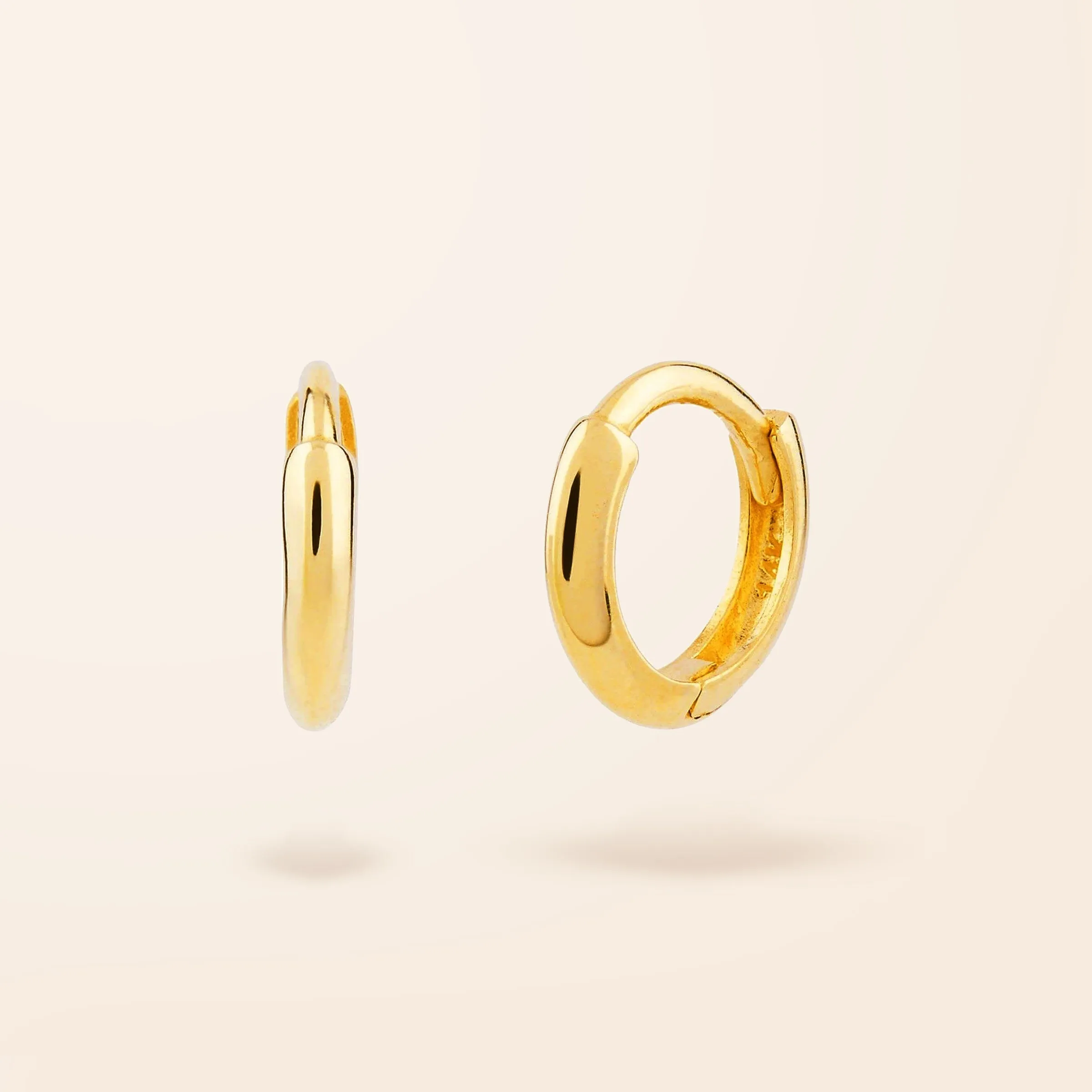 Limited Edition 10K Gold Ultra Mini Upper Lobe Huggie Earrings