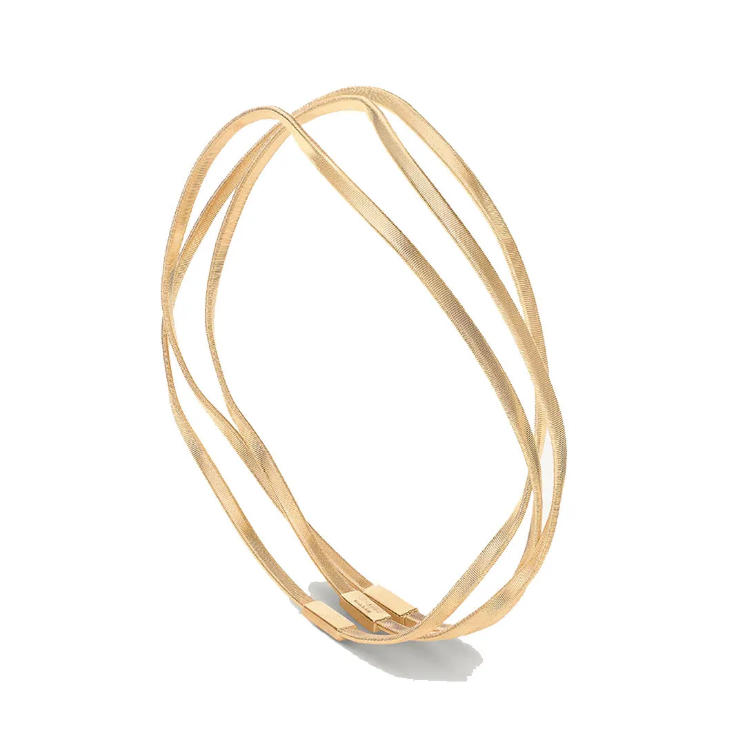 Marco Bicego Marrakech 18K Yellow Gold 3-Strand Interlocking Bangle