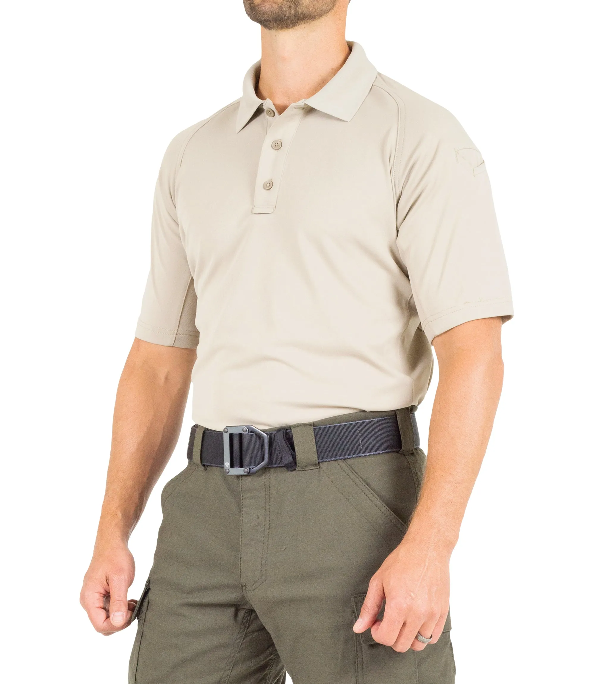 Men's Performance Short Sleeve Polo / Silver Tan