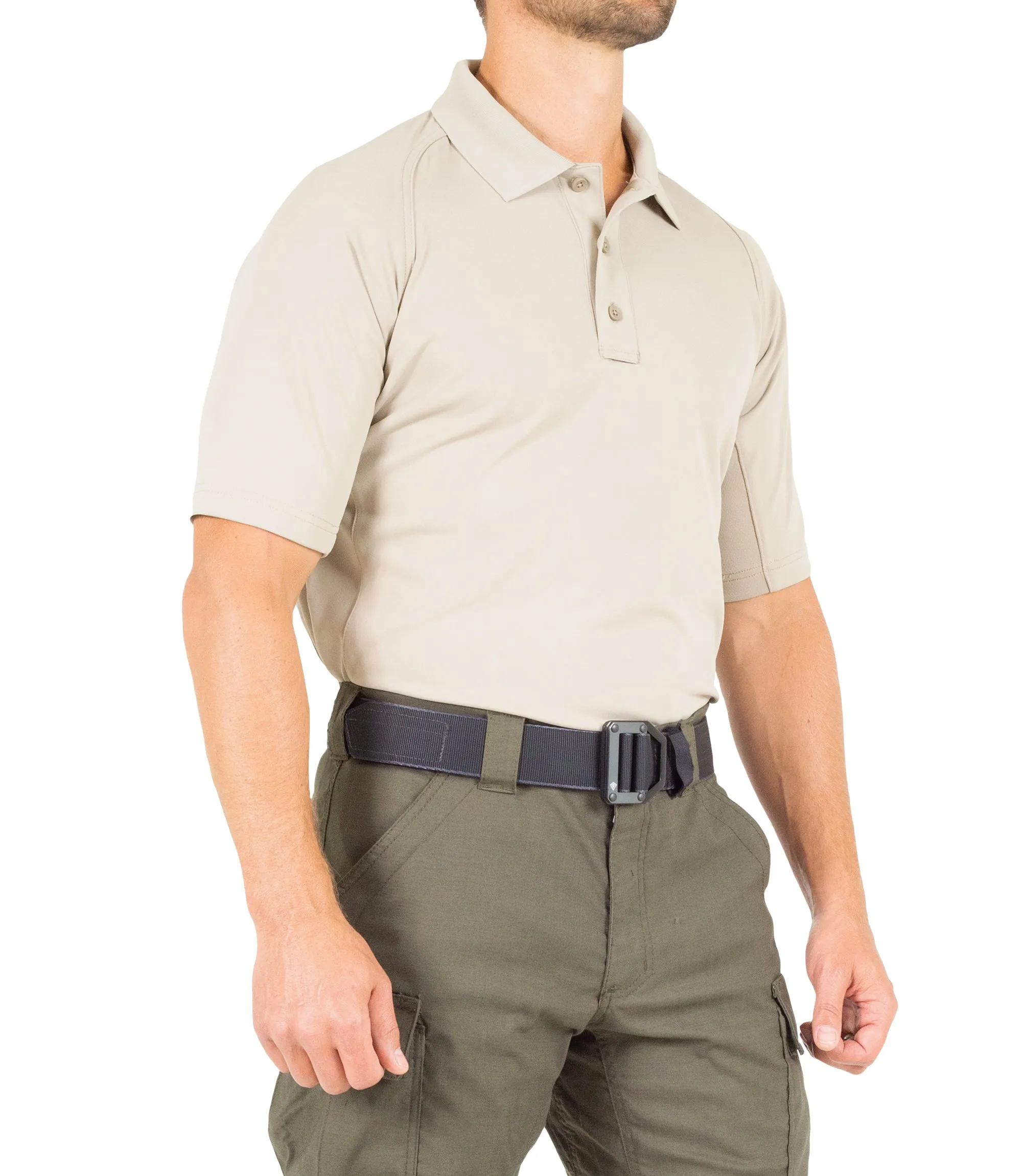 Men's Performance Short Sleeve Polo / Silver Tan