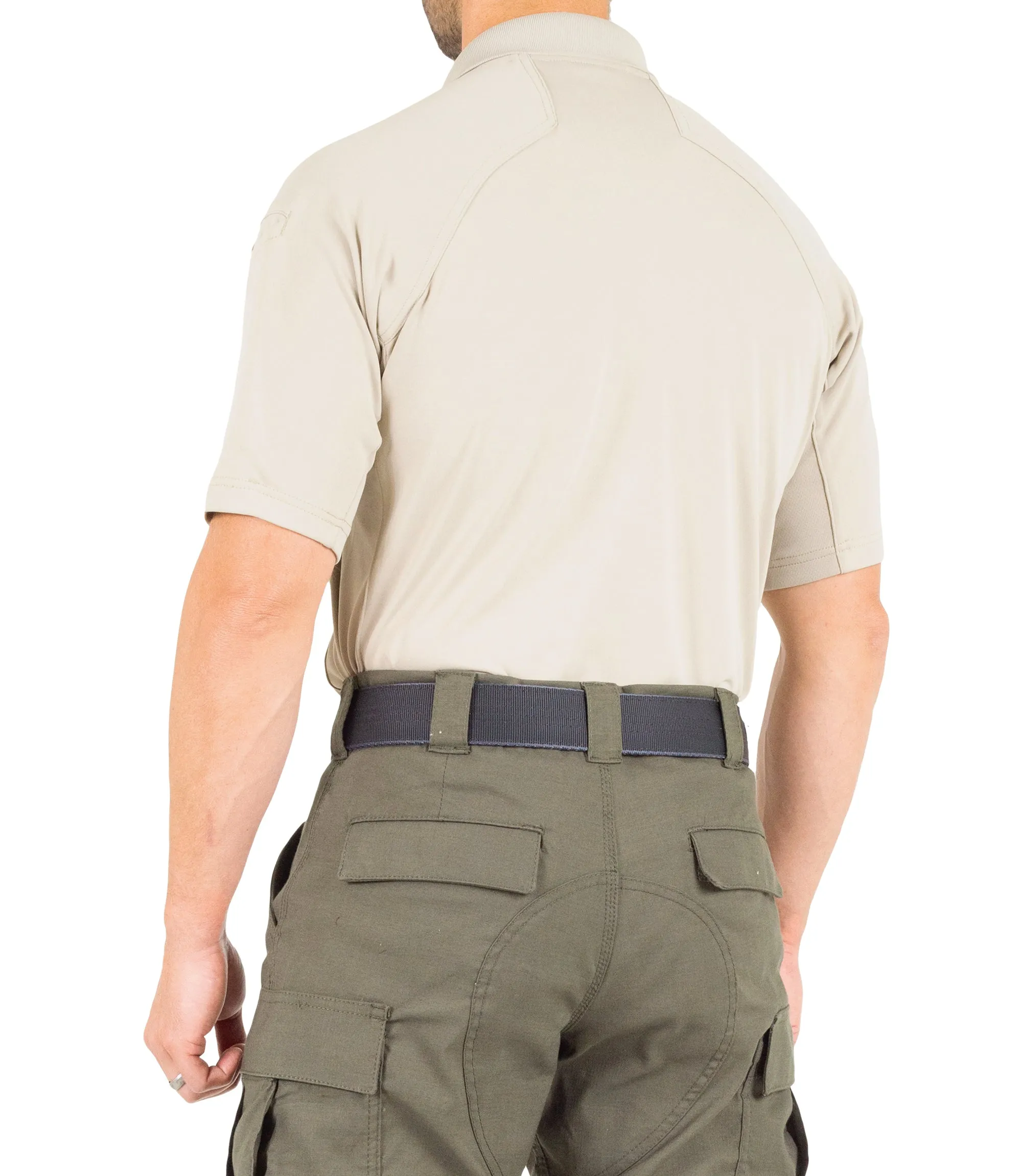 Men's Performance Short Sleeve Polo / Silver Tan