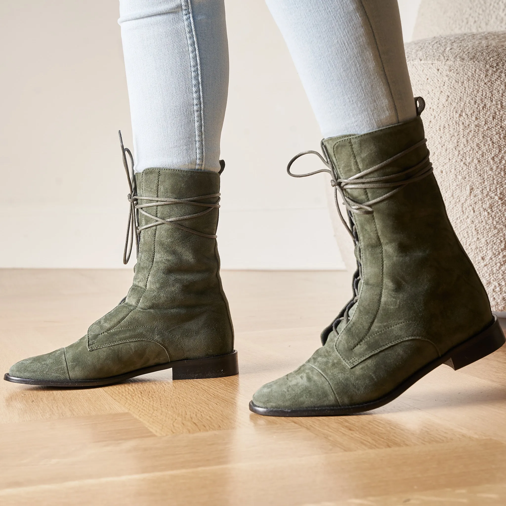 Milano - Army Green Suede