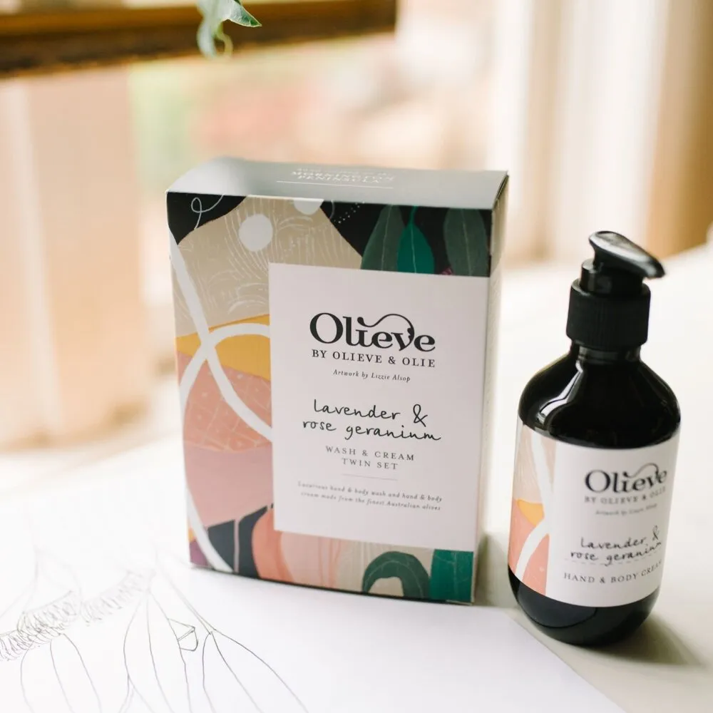 Olieve and Olie Organic wash and cream twin gift set