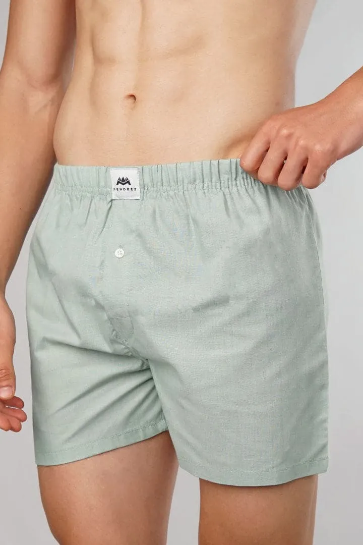 Pastel Green Woven Boxer Shorts